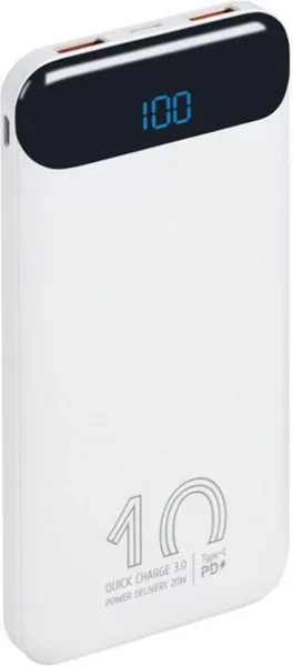 Powerbank rivacase va2540 10000mah LCD blanco