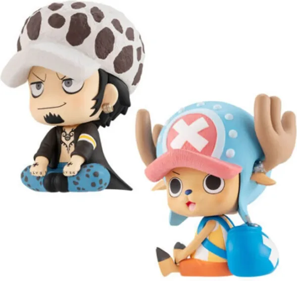 Pack 2 figuras megahouse one piece look up trafalgar d law & tony tony chopper con regalos sorpresa