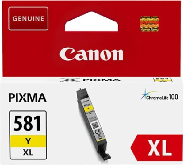 Cartucho tinta canon cli 581 y xl amarillo pixma tr7550 - tr8550 - ts6150 - ts6151 - ts8150 - ts8151 - ts8152 - ts9150 - ts9155