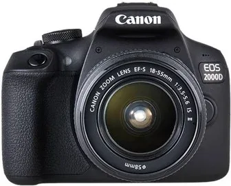 Camara digital reflex canon eos 2000d + 18 - 55 is -  cmos -  24.1mp -  digic 4+ -  full HD -  9 puntos de referencia -  WiFi -  NFC