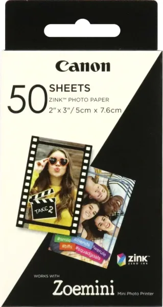 Papel fotografico canon zp - 2030 50 hojas zink para zoemini