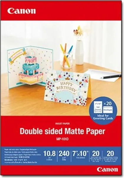 Papel canon mp - 101d foto mate 18x25cm 20 hojas 20 sobres