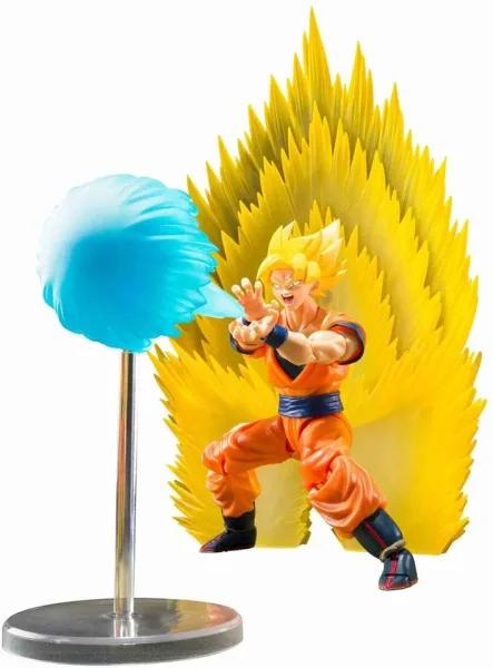 Figura tamashii nations sh figuarts dragon ball z super saiyan son goku's set teleport kamehameha 15cm