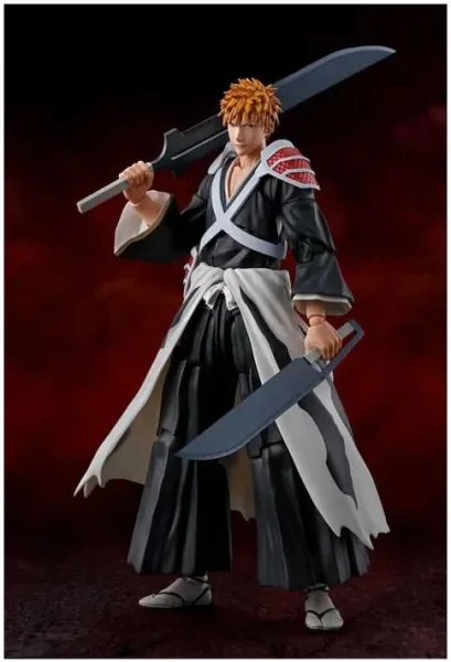 Ichigo kurosaki dual zangetsu ver. fig. 155 cm bleach sh figuarts