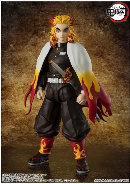 Figura tamashii nations demon slayer: kimetsu no yaiba sh figuarts kyojuro rengoku 15cm