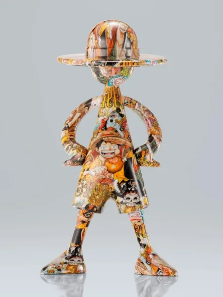 Figura tamashii nations one piece artcanvas escala 1 - 8 - 1000logs anniversary -  luffy