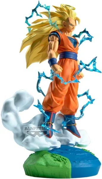 Figura banpresto dragon ball history box super saiyan 3 son goku 18cm