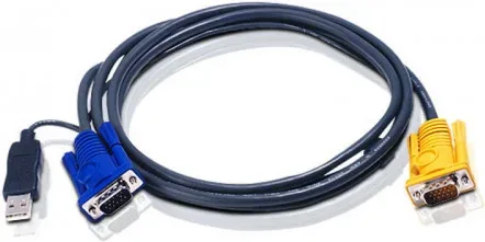 Aten Cable Kvm USB con Sphd 3 en 1 y Conversor Ps/2 a USB Integrado de 3 M (2L-5203Up)