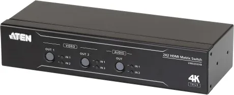 Aten Switch de Matriz HDMI 4K Real 2 X 2 con Desincrustador de Audio (Vm0202Hb-At-G)(Cp5)