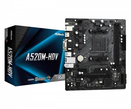 #Placa Asrock A520M-Hdv,Amd,Am4,A520,2Ddr4,Matx