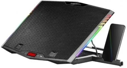 Soporte Refrigerante Mars Gaming MNBC5 para Portátiles hasta 17.3"/ Iluminación LED