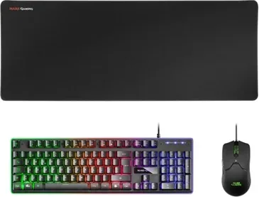 Kit teclado + mouse raton mars gaming mcpxbpt + alfombrilla portugues