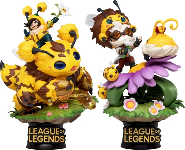 Set de 2 figuras beast kingdom dstage league of legends nunu beelump y heimerstinger