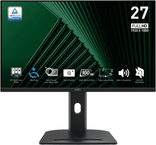 MSI MONITOR PRO MP275PG. 27" IPS PLANO. 1920x1080. 100Hz. NEGRO