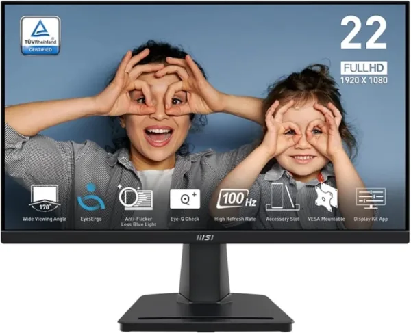 MSI MP225V Monitor 21.5" VA FHD 100hz 1ms VGA HDMI