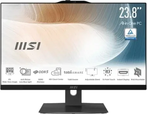 Msi Aio Modern Am242P 1M-1499Es. 23.8" IPS LED FHD. Uma. So-Dimm DDR5 16GB (8GB*2). 512GB. W11 Home. Negro