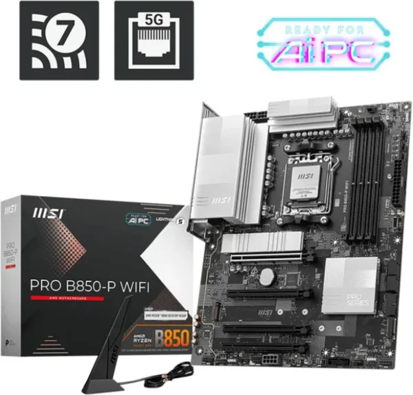Placa Msi Pro B850-P WiFi,Amd,Am5,B850,4Ddr5,256GB,WiFi,Atx