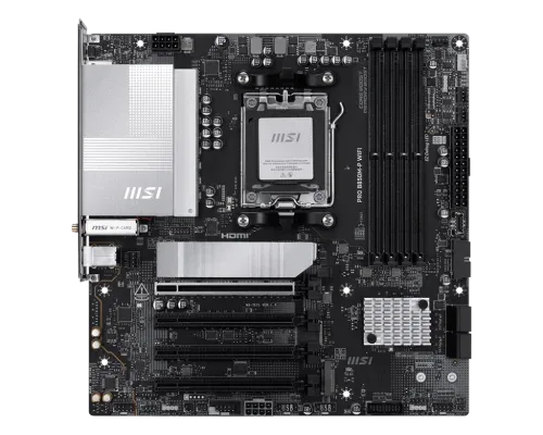 Placa Msi Pro B850M-P WiFi,Amd,Am5,B850,4Ddr5,256GB,1Hdmi+1Dp,4Sata3+3M.2,5Gblan+Wifi7+Bt5.4,7Usb3.2,Matx
