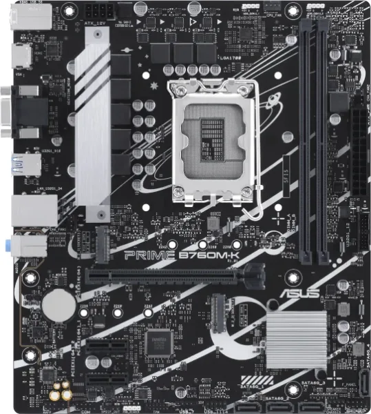Placa base asus intel prime b760m - k socket 1700 DDR5 x2 max 96gb HDMI d - sub matx
