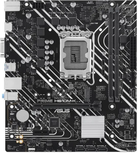 Placa base asus intel prime h610m - k socket 1700 DDR5 x2 max 96gb 4800mhz d - sub HDMI matx