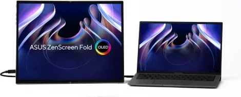 ASUS ZenScreen Fold OLED MQ17QH pantalla para PC 43,9 cm (17.3") 2560 x 1920 Pixeles Quad HD Plata