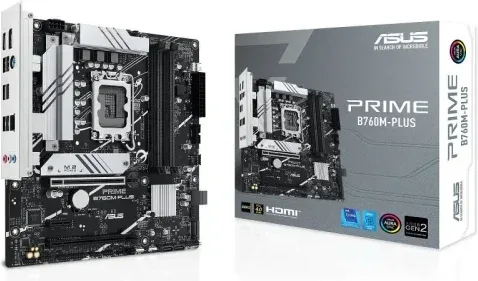 Placa Asus Prime B760M-Plus,Intel,1700,B760,4Ddr5,128GB,HDMI+Dp,4Sata+2M.2,5Usb 3.2+1Usb-C,2.5GB,Matx