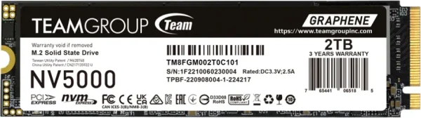 SSD TEAMGROUP NV5000 2TB NVMe PCI-E GEN4X4 C47