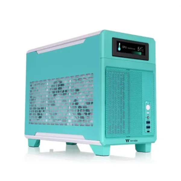 Caja Micro Atx Thermaltake Tr100 Usbc X 1 USB 3.0 X 2 Sn Fuente Rosa Azul