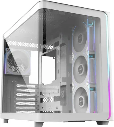 Fsp Caja M580-Wp (Atx Mid Tower, Usb3.0 X 2, Type C, White, 120Mm Pwm ARGB Reverse Fans× 4, Digital Fan Speed