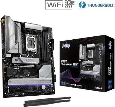 Placa Asrock B860 Livemixer WiFi,Intel,1851,B860,4Ddr5,USB 10Gbps,WiFi,Atx