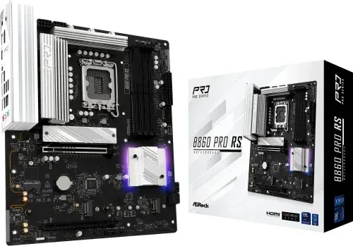 Placa Asrock B860 Pro Rs,Intel,1851,B860,4Ddr5,256GB,1Hdmi+1Dp,4Sata3+2M.2,2.5Gblan,8Usb3.2+2Usb Type-C,Atx