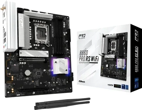Placa Asrock B860 Pro Rs WiFi,Intel,1851,B860,4Ddr5,256GB,1Hdmi+1Dp,4Sata3+2M.2,2.5Gblan,Wifi6E+Bt5.3,8Usb3.2+2Usb Type-C,Atx