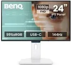 Monitor Benq Gw2490Tc (9H.lnmla.tbe) 23.8” 1080P FHD 144Hz IPS Eye-Care, USB-C, Altura Regulable, Certificado Tuv