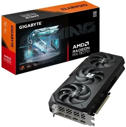 VGA Gigabyte Gv-R9070Gaming Oc-16Gd,Amd,Rx9070,16GB,Gddr6,256Bit,2Hdmi+2Dp,Windforce (3 Ventiladores)