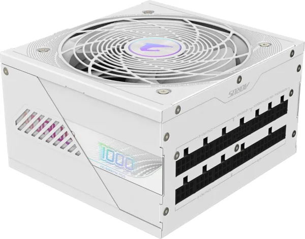 GIGABYTE AORUS ELITE P1000W ICE Fuente de Alimentación - PCIe 5.0, 80 PLUS Platinum, Diseño completamente modular, Ventilador de 120 mm, Compatible con ATX 3.0, Enchufe UE