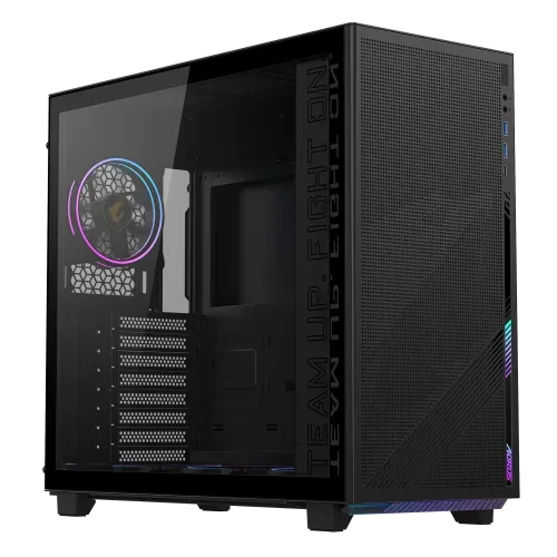 Caja Gigabyte Aorus C400 Glass,Semitorre,3.5“X2+2.5”X2,B:120Mmx3+R:120Mmx1,HDMI,Usb3.0X2+3.2 Type Cx1,ARGB,Negra+Ventana Transparente (Gb-Ac400G)