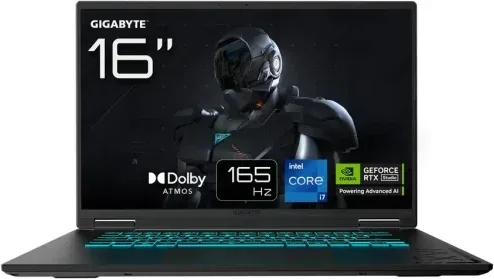 GIGABYTE PORTATIL GAMING A16 CVHI3ES864SD,RPL I7-13620H,32GB DDR5,SSD 1TB,16” FHD 165Hz,RTX5070/8GB,W11HOME