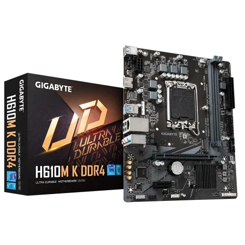 Placa Gigabyte H610M K DDR4,Intel,1700,H610,2Ddr4,64GB,HDMI,Gblan,2Sata3+M.2,4Usb3.2,Matx