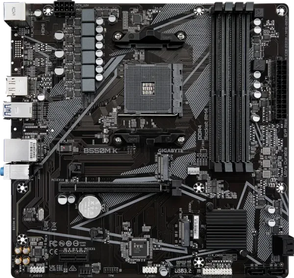 Placa base gigabyte b550m k am4 m - atx -  4x DDR4 -  4x sata3 -  4x USB 3.2 -  4x USB 2.0
