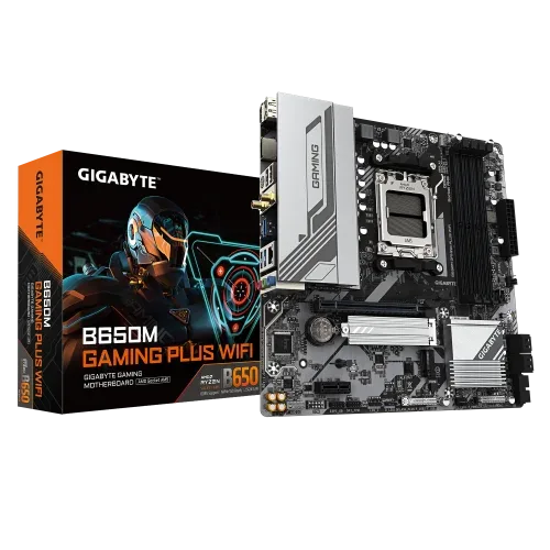 GIGABYTE B650M GAMING PLUS WiFi Placa base - Procesadores AMD Ryzen 9000, VRM de 5+2+2 fases, hasta 8000 MHz DDR5, 2xPCIe 4.0 M.2, LAN 2.5GbE, WiFi 6E, USB 3.2 Gen 1