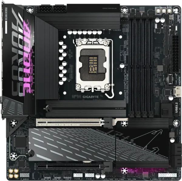 GIGABYTE B860M AORUS ELITE WIFI6E Placa base - CPUs Intel Core Ultra, VRM de 12+1+2+1 fases, hasta 9200MHz DDR5, 1xPCIe 5.0 + 2xPCIe 4.0 M.2, LAN 2,5 GbE, WiFi 6E, Thunderbolt