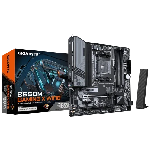 GIGABYTE B550M GAMING X WIFI6 Placa base - Procesadores AMD Ryzen 5000, VRM de 5+3 fases, hasta 3200 MHz DDR4, 1x M.2 PCIe 4.0 + 1x M.2 PCIe 3.0, Wi-Fi 6, LAN 1 GbE, USB 3.2 Gen 1