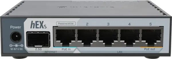 Mikrotik E60iUGS hEX Router 5xGbE PoE-I/O 1x2.5SFP