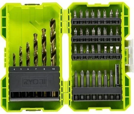 Estuche de 38 Puntas para Perforación y Atornillar Ryobi RAK38SDD