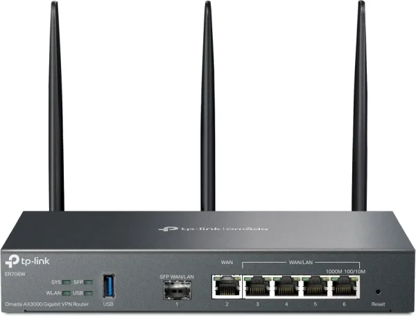 TP-Link Omada ER706W router inalámbrico Gigabit Ethernet Doble banda (2,4 GHz / 5 GHz) Negro