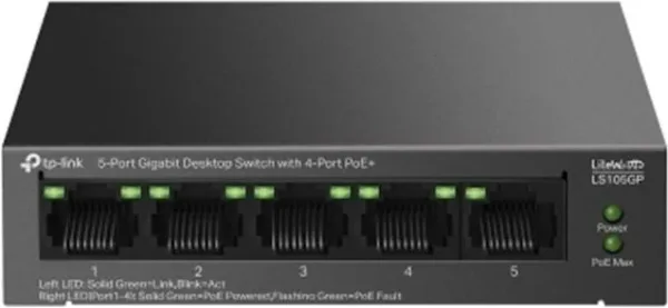 Switch TP-Link LS105GP 5 Puertos/ RJ-45 10/100/1000 PoE+