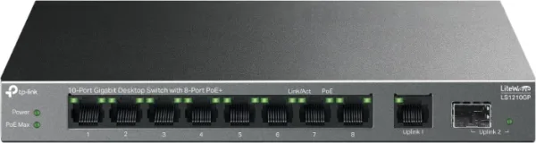 TP-Link LiteWave LS1210GP switch No administrado Gigabit Ethernet (10/100/1000) Energía sobre Ethernet (PoE) Negro