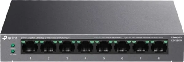 TP-Link LiteWave LS108GP switch No administrado Gigabit Ethernet (10/100/1000) Energía sobre Ethernet (PoE) Negro