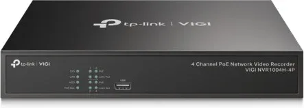 TP-Link VIGI NVR1004H-4P Grabadore de vídeo en red (NVR) Negro