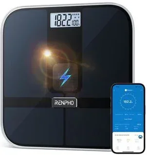 Renpho  Elis Solar 2 - Smart Body Scale - Ito - Ble - 11X11X0.9 Inch - Black